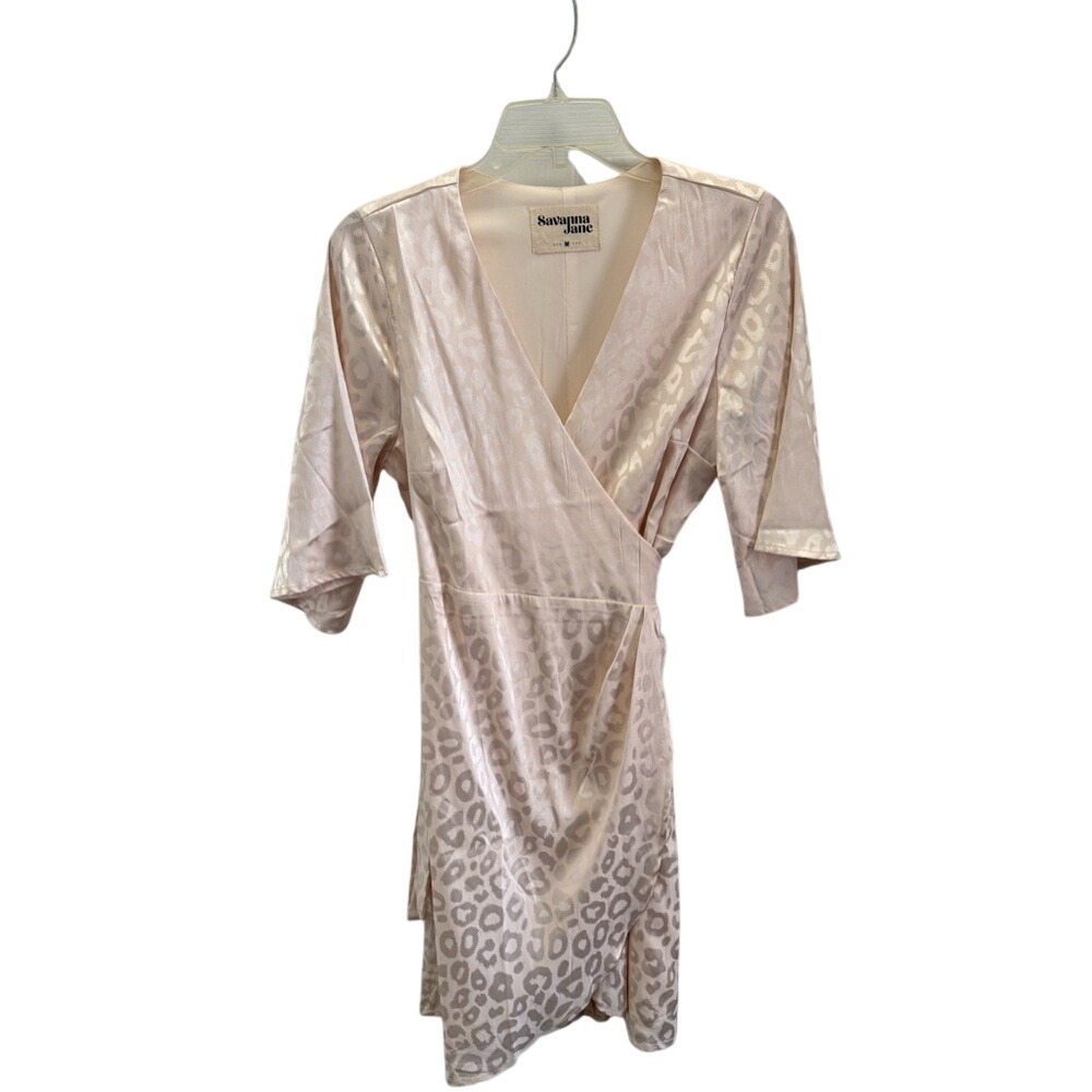 Savanna Jane Cream Leopard Wrap Dress